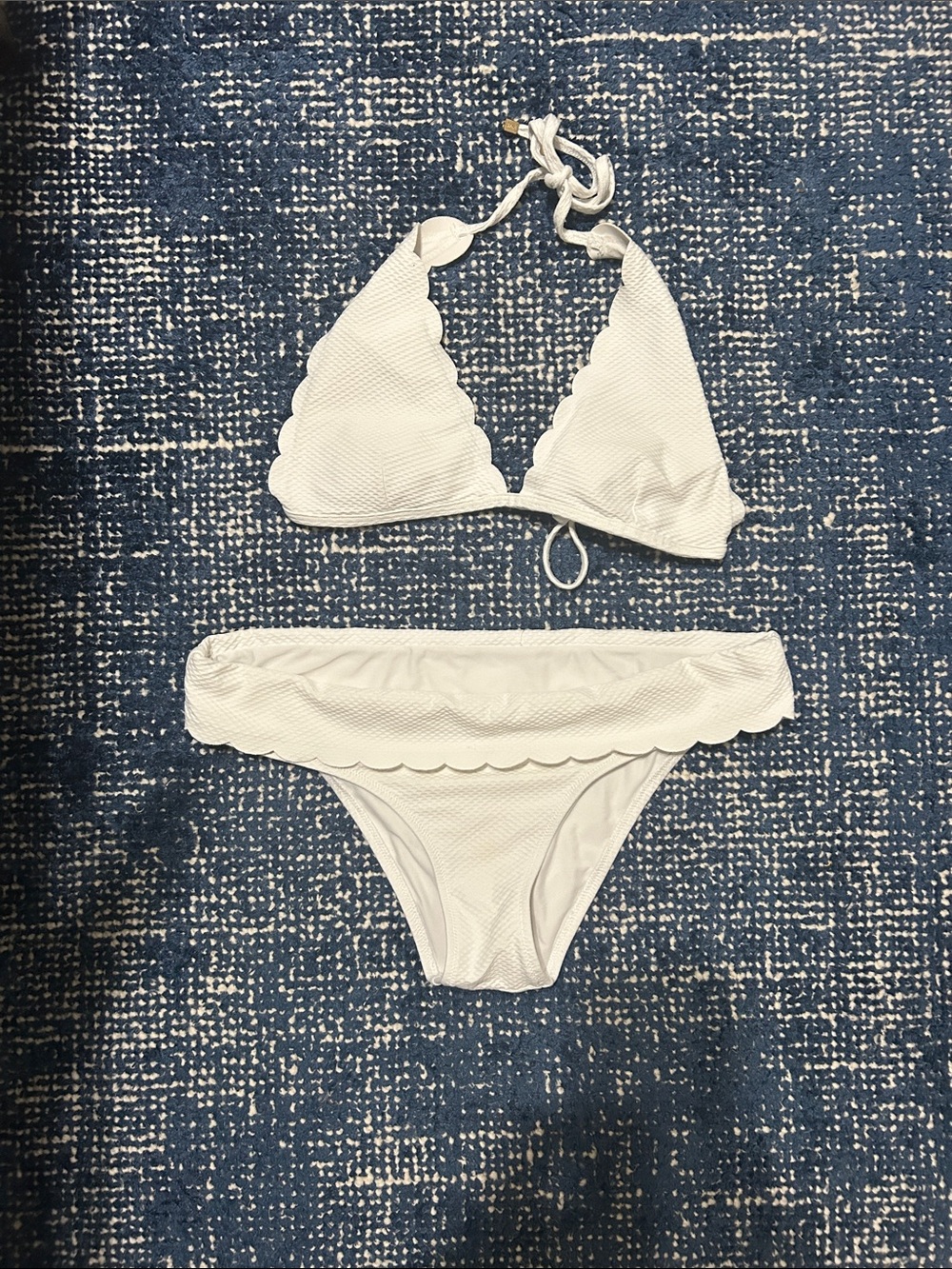 Heidi Klein White Scalloped Triangle Bikini Set